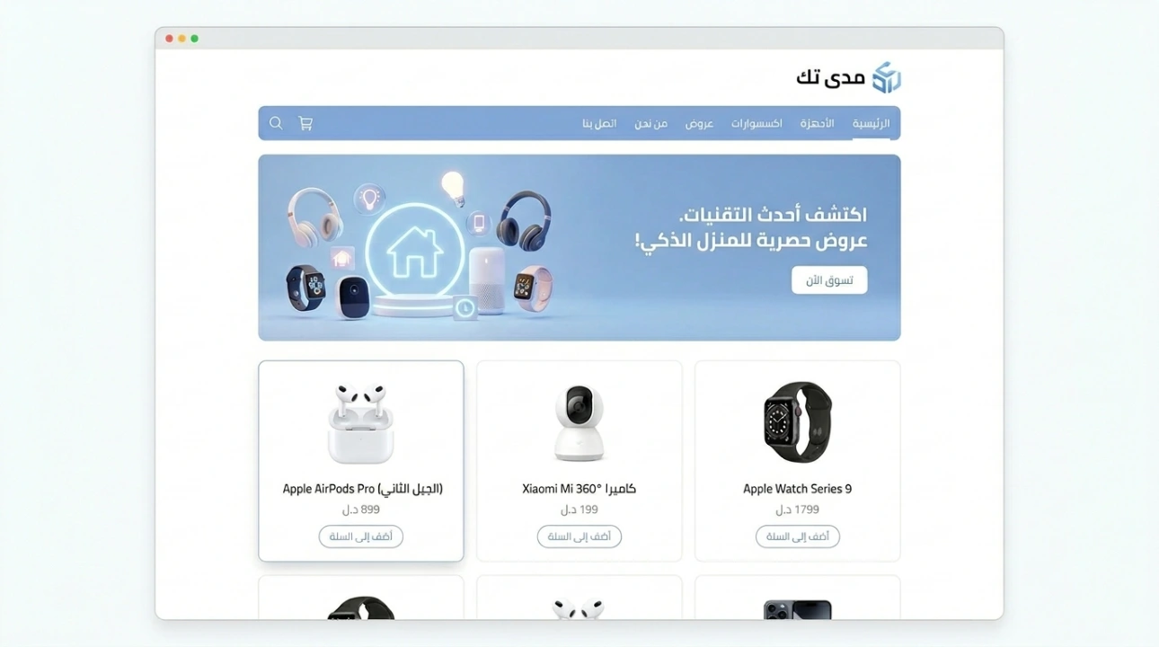 متجر إلكتروني لشركة إلكترونيات